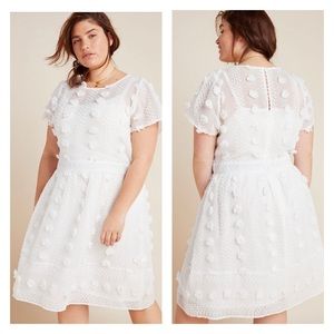Anthropologie Bonita Textured Mini Dress White 18W